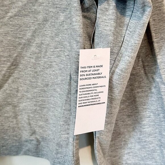 NWT BP by Nordstrom Gray Long Sleeve Scoop Neck Crop Top - Size: Large - Picture 2 of 5